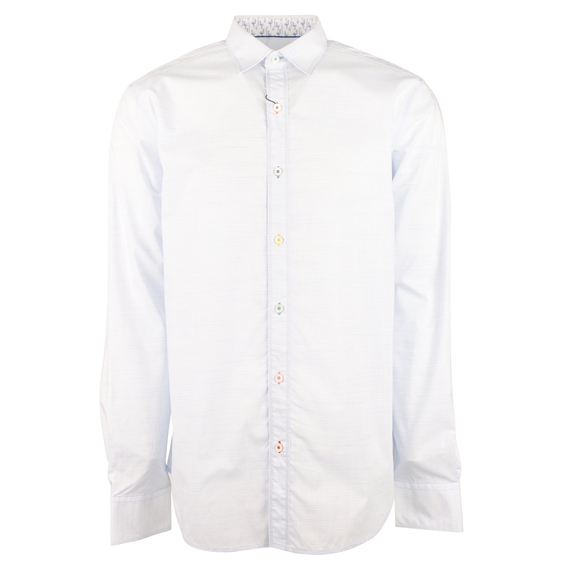 Bugatchi Men's Shaped Fit Long Sleeve Shirt Sky Xx-Large